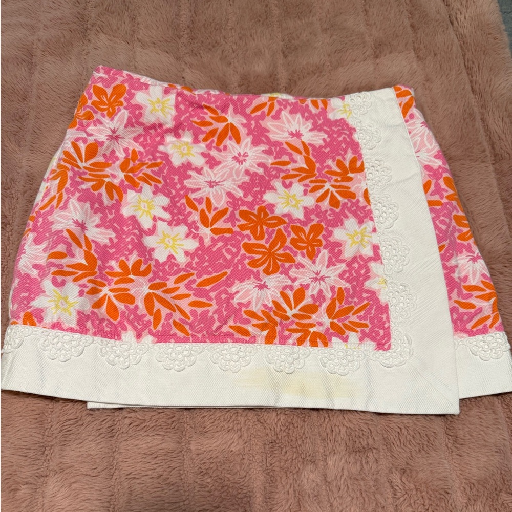 Lilly Pulitzer Pink and Orange Floral Skort